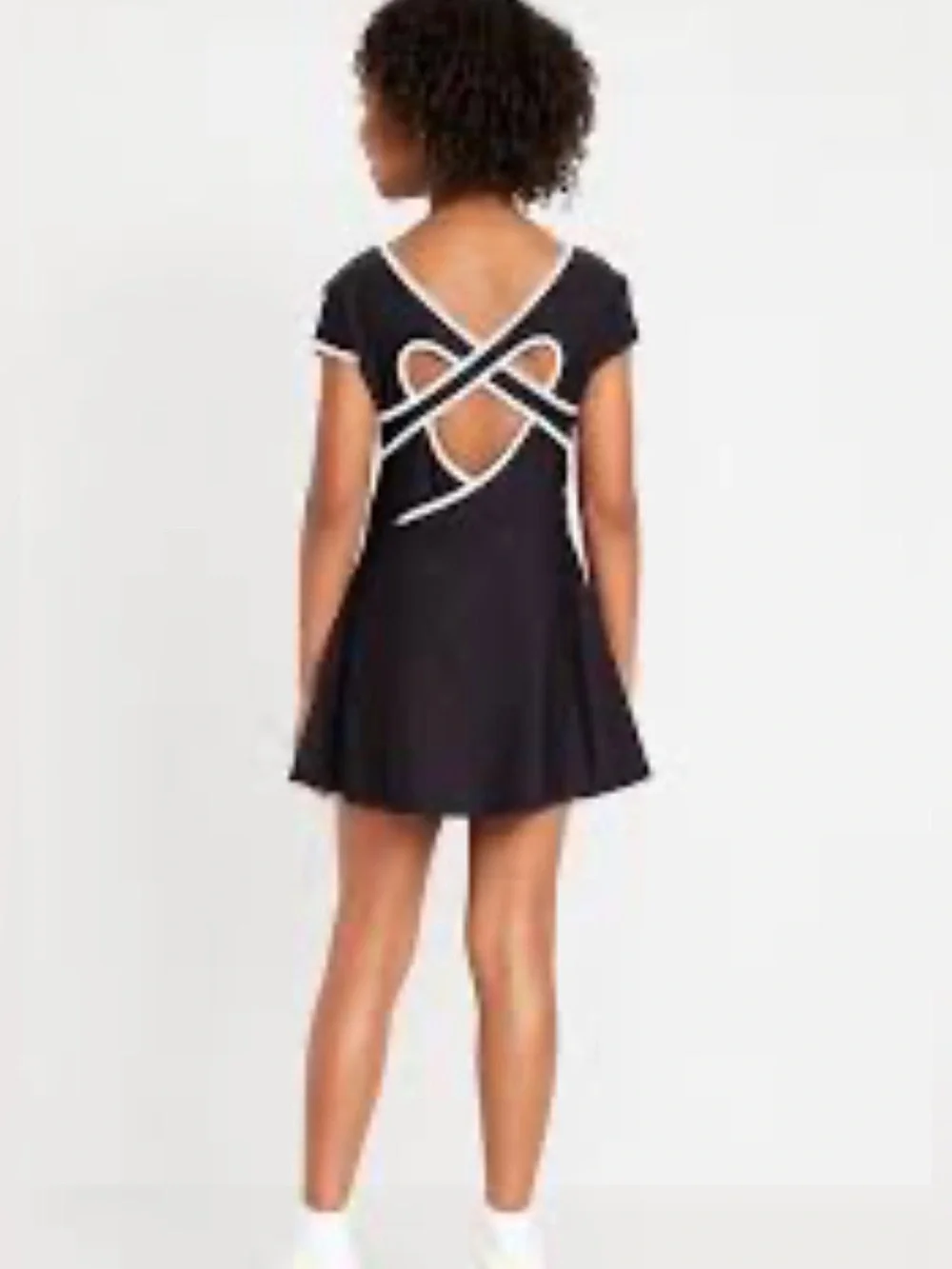 Old Navy Girls PowerSoft Heart-Back Athletic Dress XL 14-16 Black